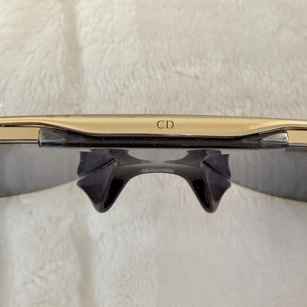 MSRP $610 Christian Dior Aviator Sunglasses Translucent Blue Gold Metal Frame - Picture 13 of 16